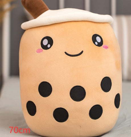 Cute Fruit Drink Plush Strawberry Milk Tea Boba Tea Cup Toy – Soft Stuffed Pillow Cushion Gift