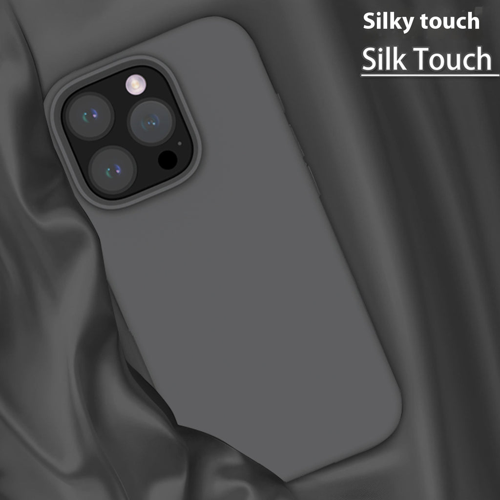 Liquid Silicone iPhone Case – Solid Color Drop-Resistant, Shockproof & Anti-Fingerprint Protective Cover