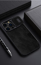 PRO iPhone 14 Pro Max Leather Flip Case – Protective Simple Phone Cover