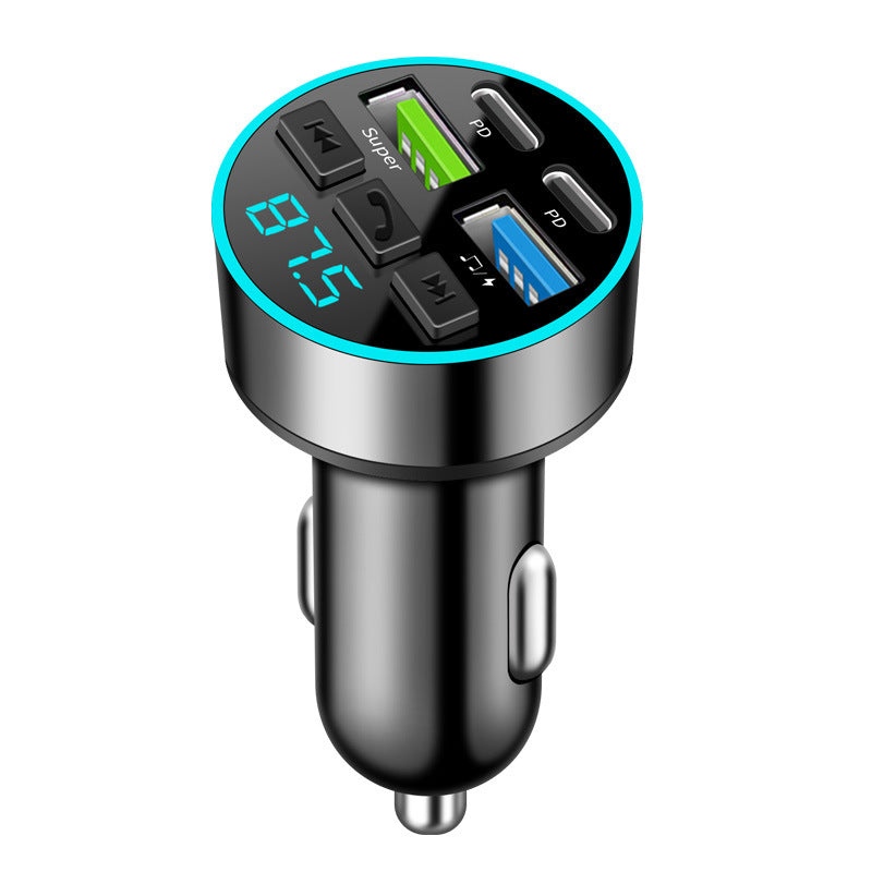 New PD Car Bluetooth MP3 Player – 3.1A Round Alloy Car Charger with Music Playback