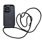 Silicone Soft Phone Case with Lanyard – TPU Shockproof, Anti-Fingerprint iPhone Cover