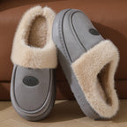 Men’s Winter Plush Slippers – Warm Suede Indoor Non-Slip House Shoes