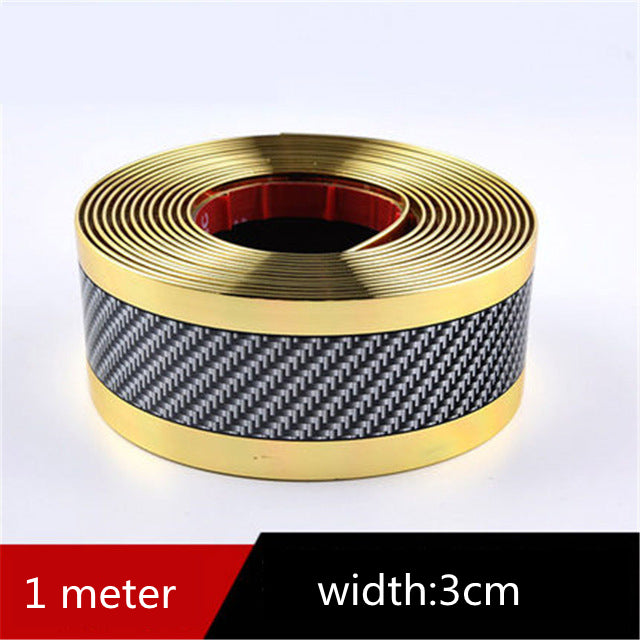 Carbon Fiber Pattern Car Door Sill Sticker – 1M Decorative & Protective Bumper Strip