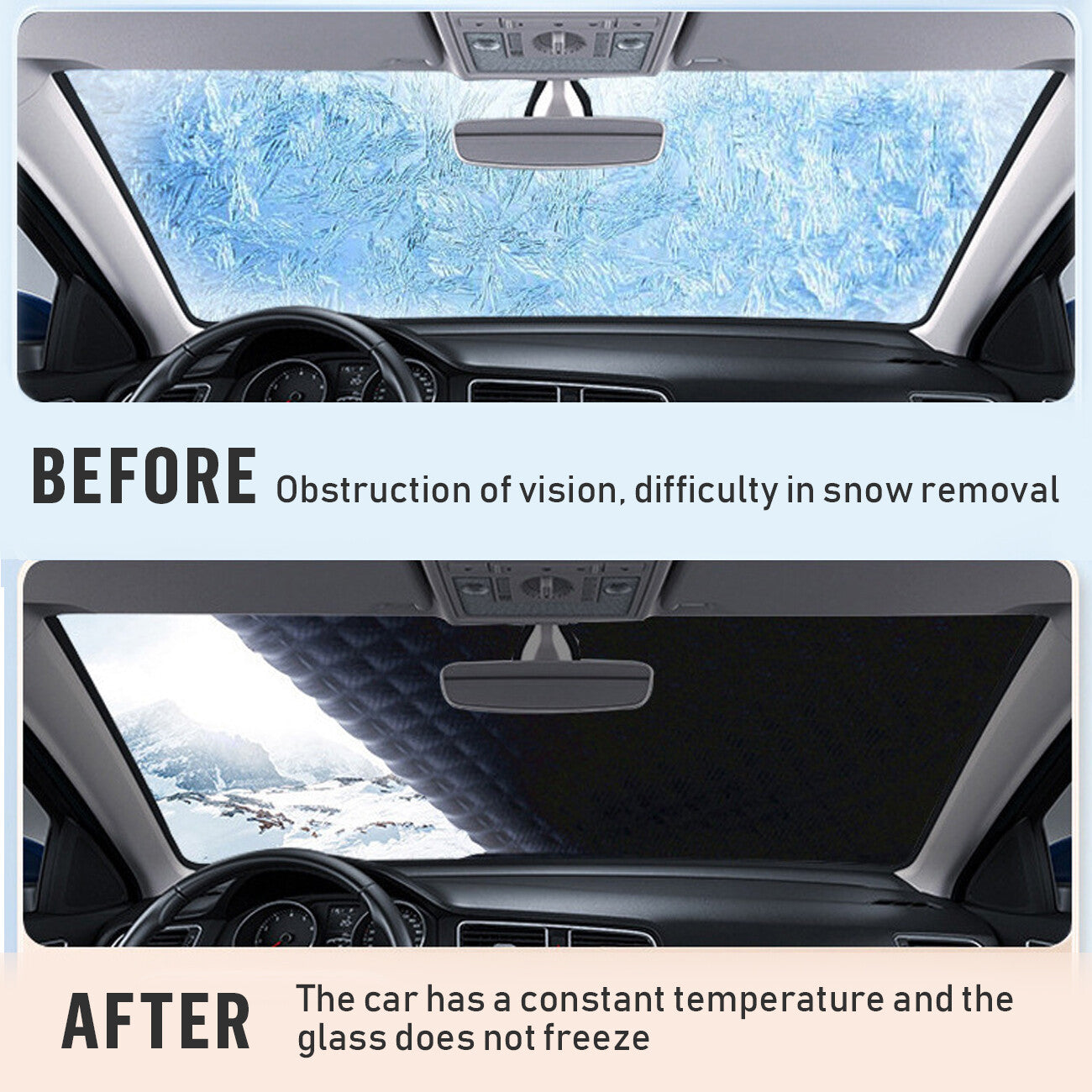 Universal Car Windshield Snow Cover – Magnetic Winter Ice & Frost Guard Protector