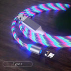 Magnetic LED Charging Cable – Fast Charging Micro USB & Type-C Cable with Light-Up Connector