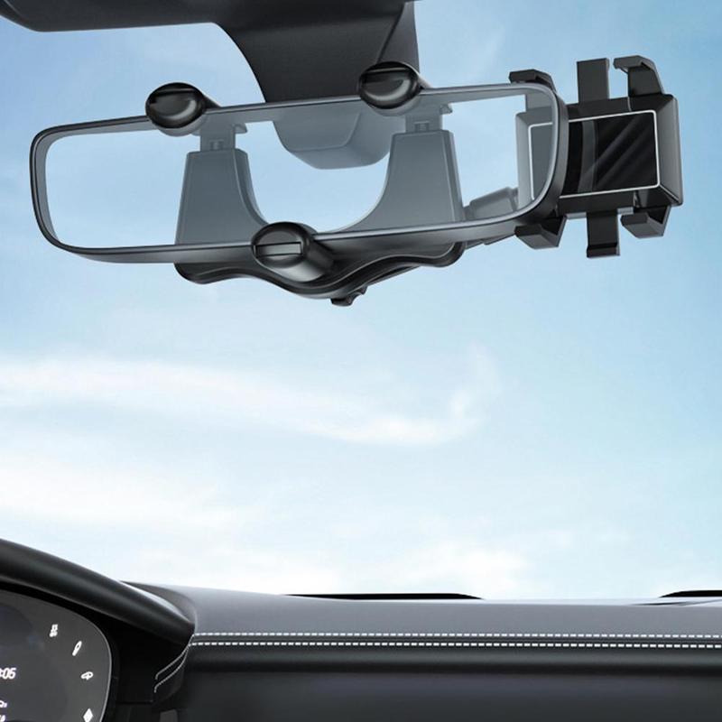 Rearview Mirror Phone Holder for Car – 360° Rotatable & Retractable Universal Mobile Phone Mount