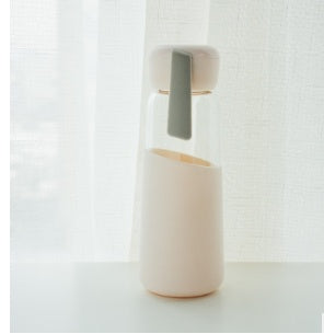 ZOOOBE 400ml Portable Glass Water Bottle with Silicone Sleeve – Heat-Resistant Coffee & Travel Tumbler