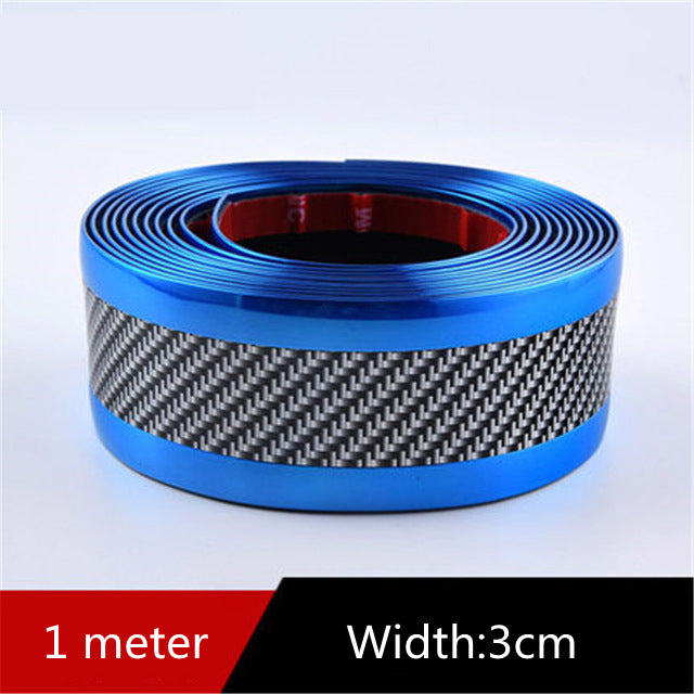 Carbon Fiber Pattern Car Door Sill Sticker – 1M Decorative & Protective Bumper Strip
