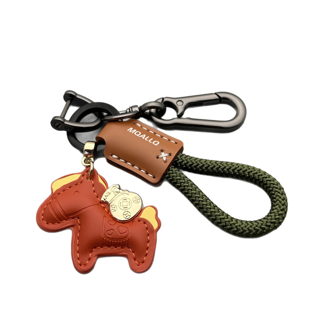 Immediately Rich Handmade Cowhide Car Key Ring Pendant – Stylish Keychain