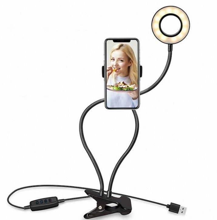 8cm LED Selfie Ring Light with Adjustable Stand – Perfect for Live Streaming & Makeup
