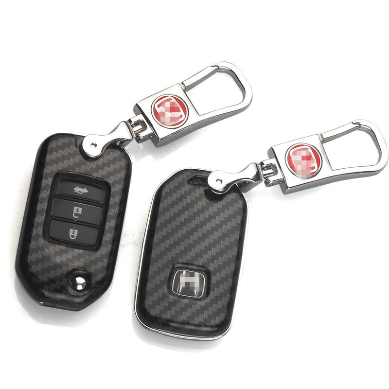 Carbon Fiber Car Key Cover Shell with Buckle – Protective Key Case