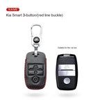 Car Key Genuine Leather Case Cover – First Layer Cowhide Protective Cover for Kia Smart & Folding Keys