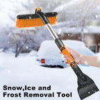 Multifunctional Car Snow Brush & Ice Scraper – Extendable Winter Windshield Snow Shovel with Foam Handle