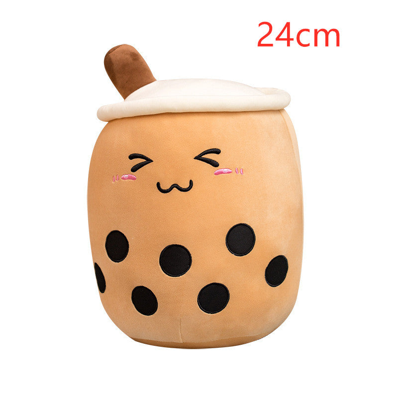 Cute Fruit Drink Plush Strawberry Milk Tea Boba Tea Cup Toy – Soft Stuffed Pillow Cushion Gift