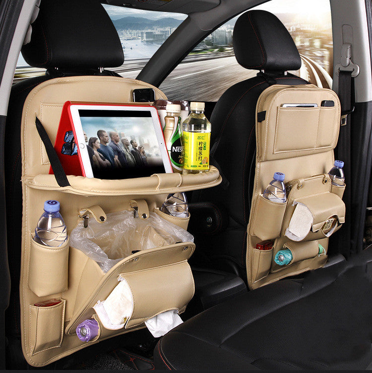PU Leather Car Seat Back Storage Bag – Waterproof Multifunction Hanging Organizer for Automotive Interior