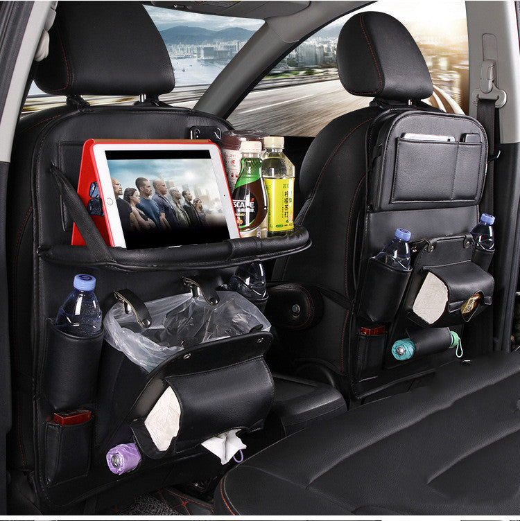 PU Leather Car Seat Back Storage Bag – Waterproof Multifunction Hanging Organizer for Automotive Interior