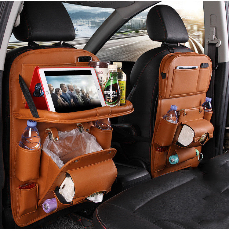 PU Leather Car Seat Back Storage Bag – Waterproof Multifunction Hanging Organizer for Automotive Interior