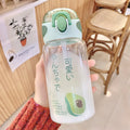 Cute Fruit Series Glass Water Bottle with Straw – Transparent Pop Lid Anti-Choking Cup for Students, Milk & Water