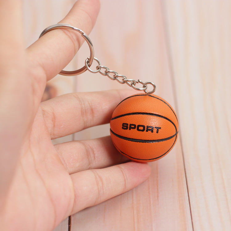 Mini Basketball Football Volleyball Keychain – Sports Ball Leather Key Ring for Fans & Gifts