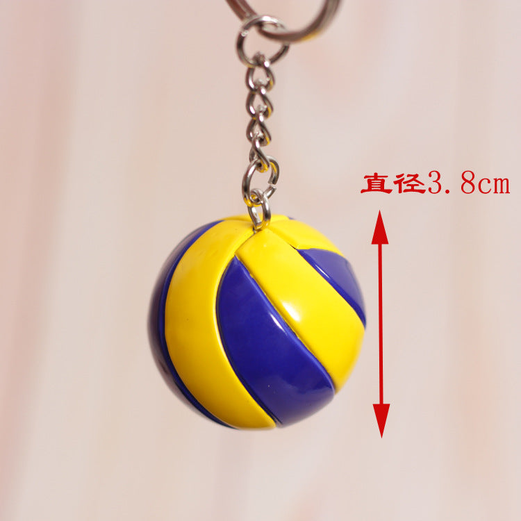 Mini Basketball Football Volleyball Keychain – Sports Ball Leather Key Ring for Fans & Gifts