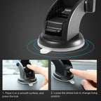 Car Phone Holder Long Rod Telescopic Dashboard Suction Cup Mount – Adjustable Mobile Stand