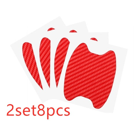 4-Piece Carbon Fiber Car Door Handle Stickers – Scratch-Resistant Protective Film for All Cars