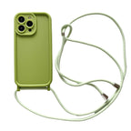 Silicone Soft Phone Case with Lanyard – TPU Shockproof, Anti-Fingerprint iPhone Cover