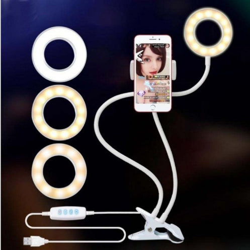 8cm LED Selfie Ring Light with Adjustable Stand – Perfect for Live Streaming & Makeup