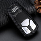 Carbon Fiber Silicone Car Key Case – Anti-Fall Protective Key Cover Shell
