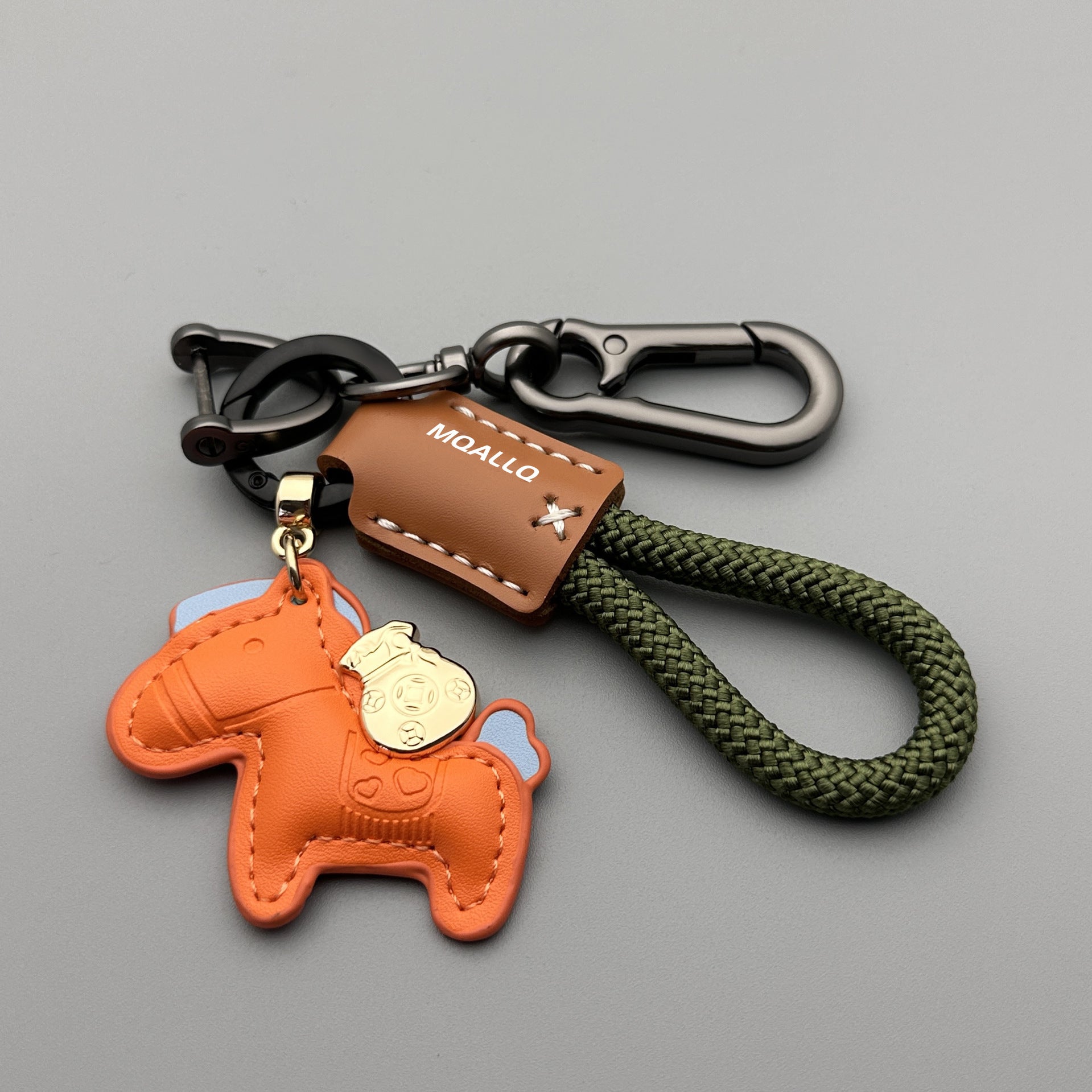 Immediately Rich Handmade Cowhide Car Key Ring Pendant – Stylish Keychain