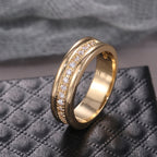 Simple Gold & Silver Rhinestone Ring – Copper Plated Fashion Jewelry for Women