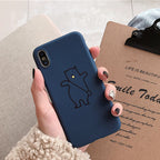 Frosted Huawei Phone Case – Matte Protective Shell with Cute Cartoon Design