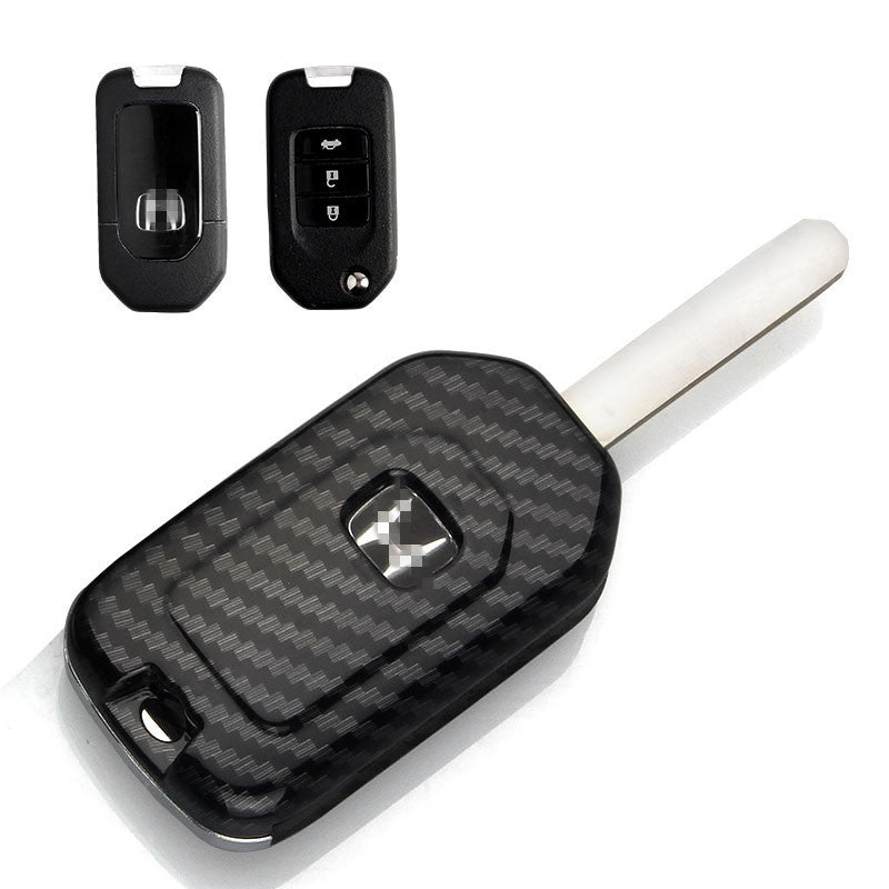 Carbon Fiber Car Key Cover Shell with Buckle – Protective Key Case