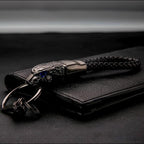 Hand-Woven Leather Keychain – Cowhide & Metal Unisex Key Ring Accessory