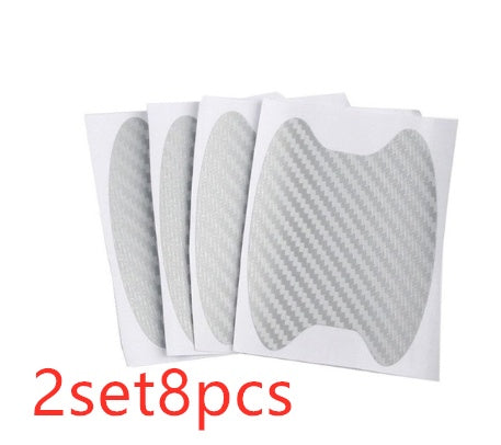 4-Piece Carbon Fiber Car Door Handle Stickers – Scratch-Resistant Protective Film for All Cars