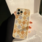Luxury Laser Soft Phone Case – INS Fashion Geometric Rhombus Grid Cover