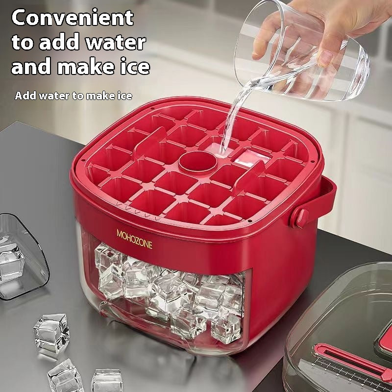 Press-Type Portable Ice Tray – Large-Capacity 48-Cube Ice Maker, Food-Grade Plastic