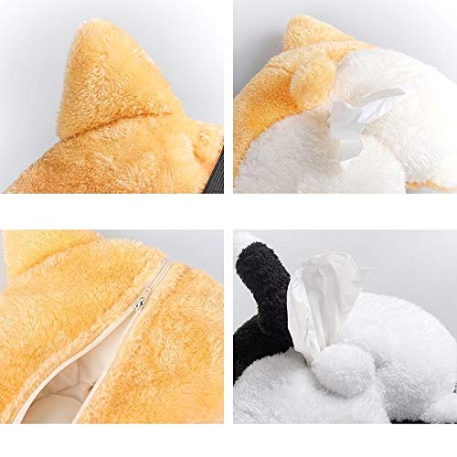 Cute Corgi Butt Tissue Box Cover – Soft Hanging Storage Bag Tissue Holder for Car & Home
