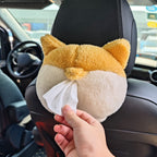 Cute Corgi Butt Tissue Box Cover – Soft Hanging Storage Bag Tissue Holder for Car & Home