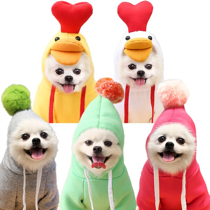Cute Fruit Dog Hoodie – Winter Warm Fleece Pet Clothes for Small Dogs, Puppy & Cat Outfit for Chihuahua and French Bulldog