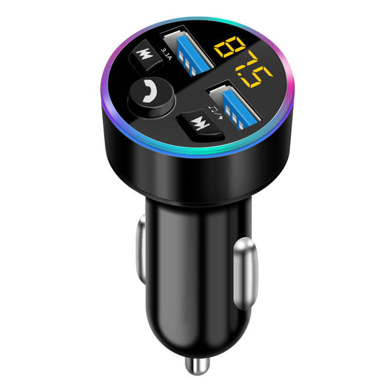 New PD Car Bluetooth MP3 Player – 3.1A Round Alloy Car Charger with Music Playback