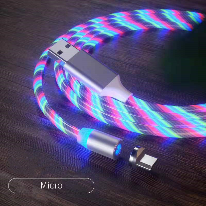 Magnetic LED Charging Cable – Fast Charging Micro USB & Type-C Cable with Light-Up Connector