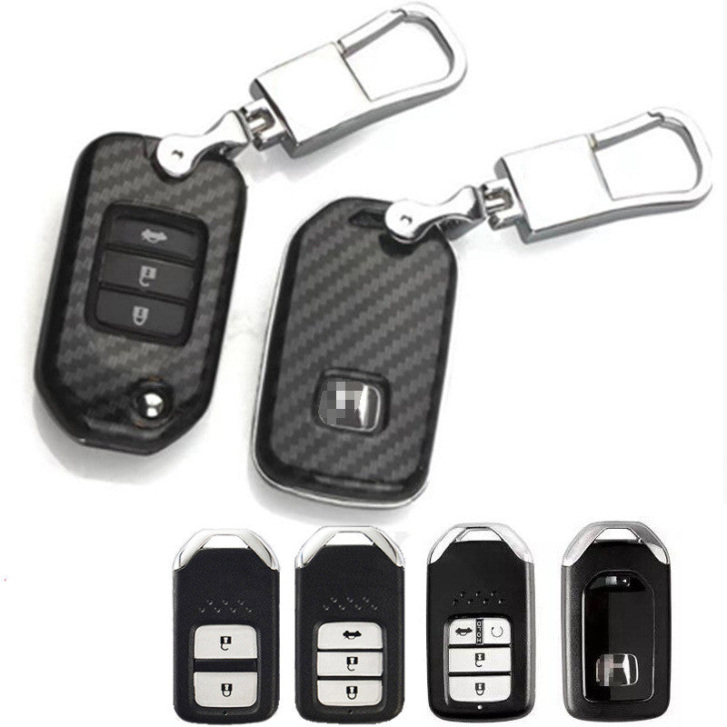 Carbon Fiber Car Key Cover Shell with Buckle – Protective Key Case