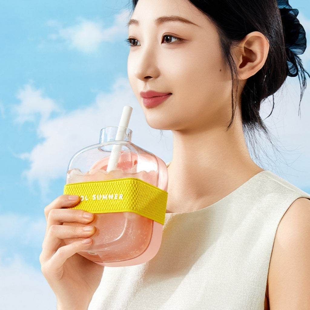 One-Click Ice Cooling Cup – Instant Ice Maker with Straw, Curling Mold & Portable Design