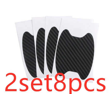 4-Piece Carbon Fiber Car Door Handle Stickers – Scratch-Resistant Protective Film for All Cars