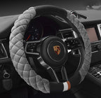 Universal Car Steering Wheel Cover – Cute Plush Footprint Winter Protector 38cm