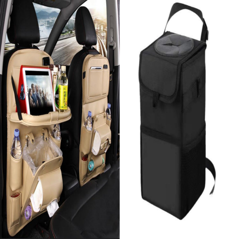 PU Leather Car Seat Back Storage Bag – Waterproof Multifunction Hanging Organizer for Automotive Interior