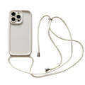 Silicone Soft Phone Case with Lanyard – TPU Shockproof, Anti-Fingerprint iPhone Cover