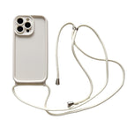Silicone Soft Phone Case with Lanyard – TPU Shockproof, Anti-Fingerprint iPhone Cover