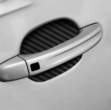 4-Piece Carbon Fiber Car Door Handle Stickers – Scratch-Resistant Protective Film for All Cars
